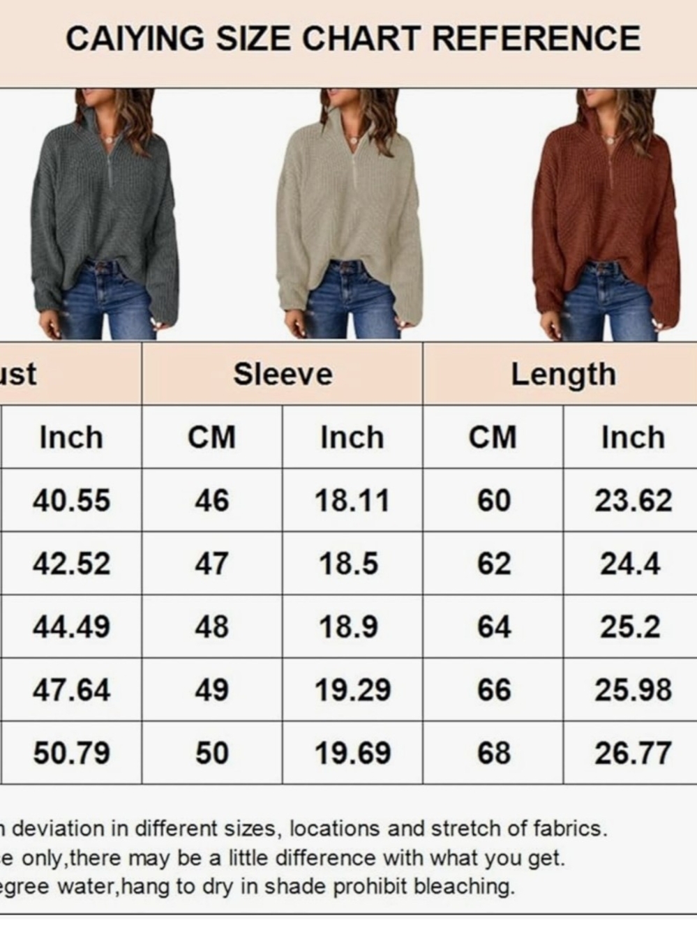 Olive Green Half-Zip Chunky Knit Sweater - Picture 4 of 4